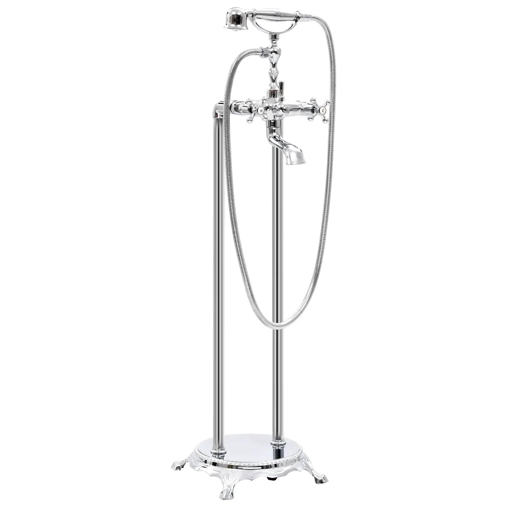 Rubinetteria a Colonna per Vasca Acciaio Inox 99,5 cm Argento cod mxl 40867