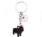 Accessorio per chiavi Bulldog francese in metallo 10cm con clip per portachiavi