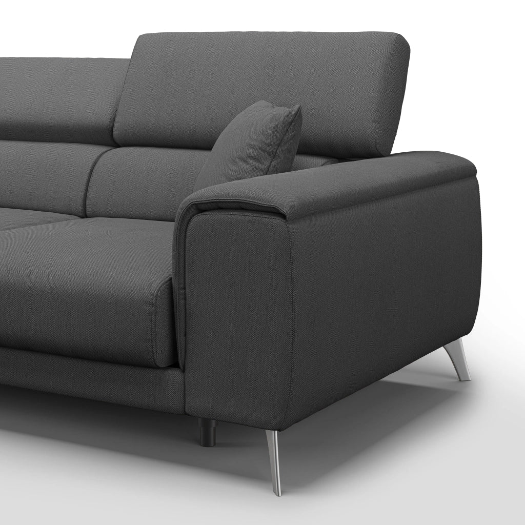 Fusion Divano con 3 sedute allungabili in tessuto smacchiabile T05 260 cm antracite