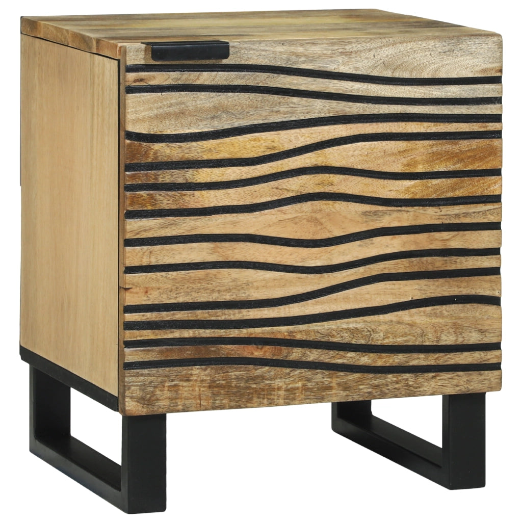 Comodini 2 pz 40x33.5x46 cm in legno massello di mango
