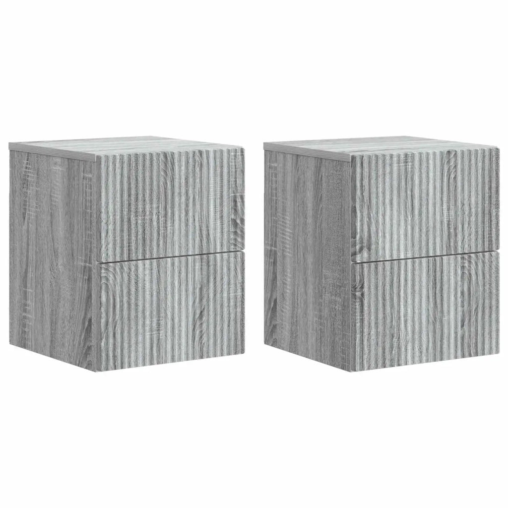 Mobiletto da notte a muro 2 pcs Grigio Sonoma 33 x 34,5 x 40 cm 898478