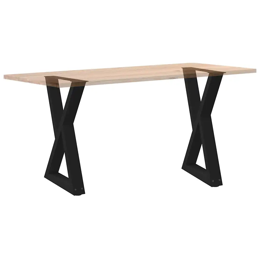 Gambe per tavolo da pranzo 2 pz nere 60x(72-73,3) cm in acciaio 4012720