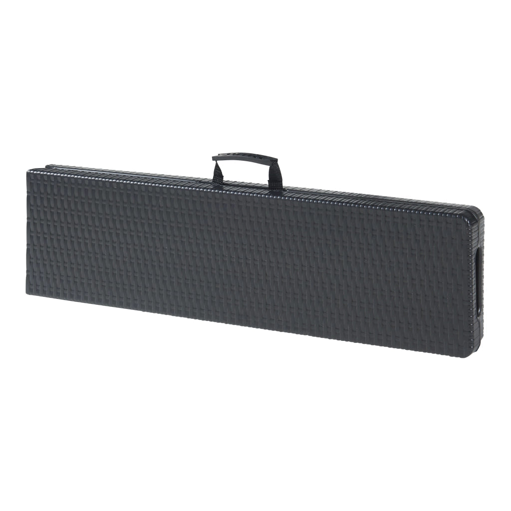 Set di 2 Panche Pieghevoli Mark 180 x 25 x 43 cm Nero Effetto Rattan [en.casa]