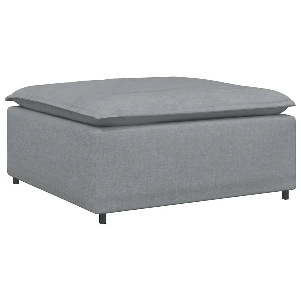 Divano componibile-Divano Modulare Poggiapiedi Modulo Grigio Chiaro 100x100x48 cm