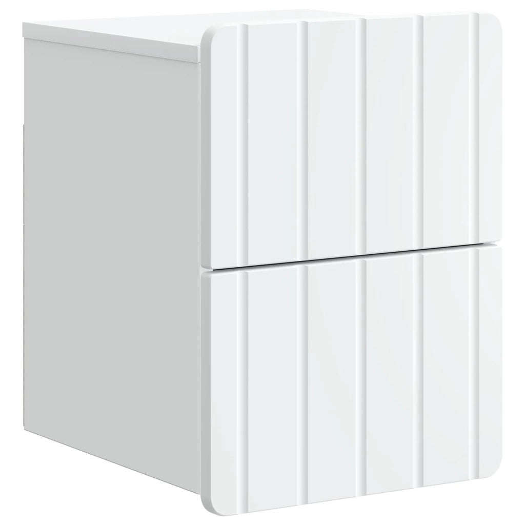 Set di 2 Comodini | Armadio da Notte | Mobiletto da notte a muro Bianco 33 x 34,5 x 43 cm