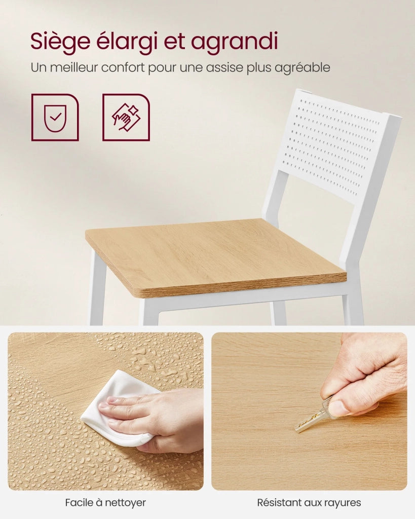 Set di 2 sgabelli da bar seggioloni sedie da cucina/sala da pranzo stile industriale beige 12_0007750