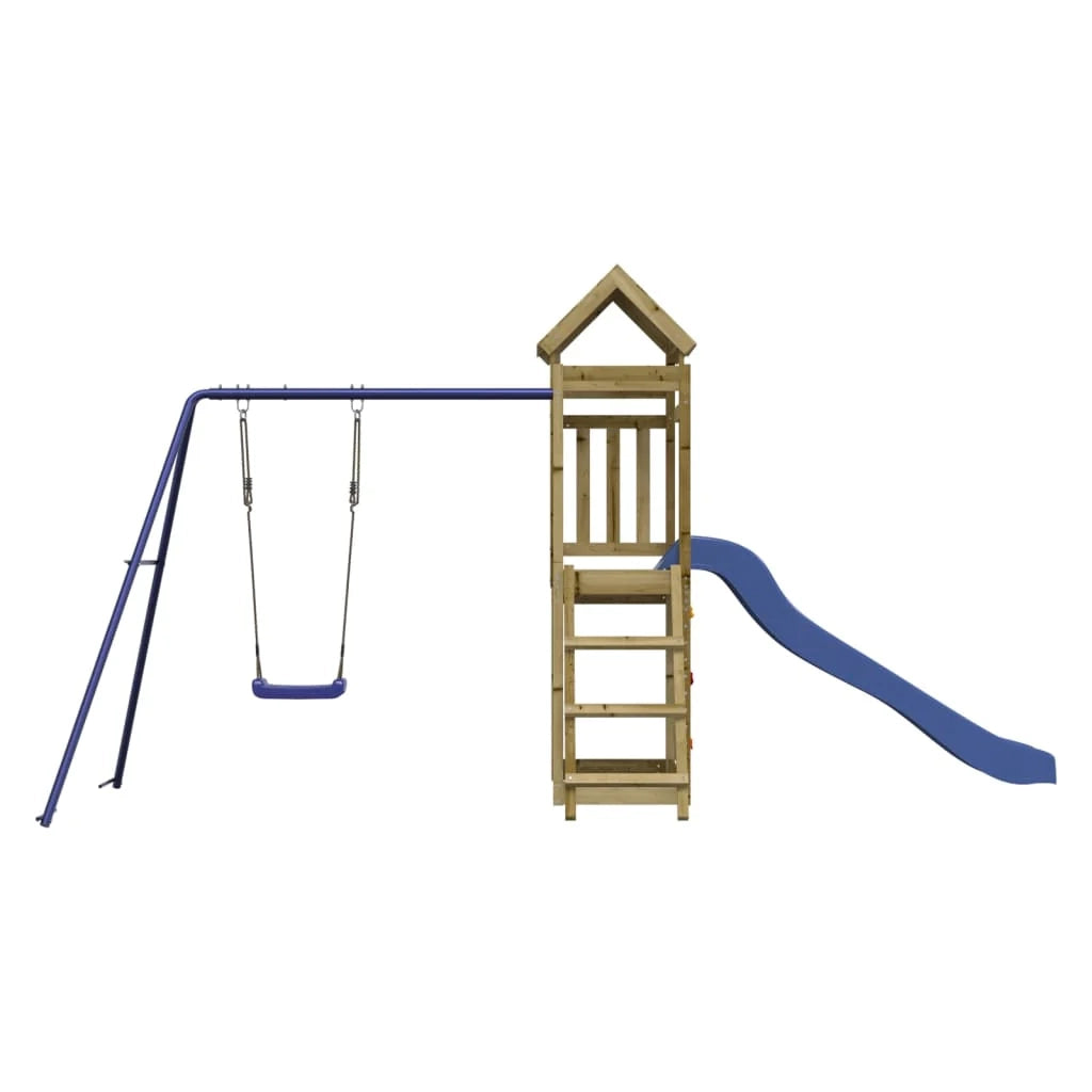 Area giochi esterna 434 x 186 x 214 cm in legno di pino impregnato 02_0004649