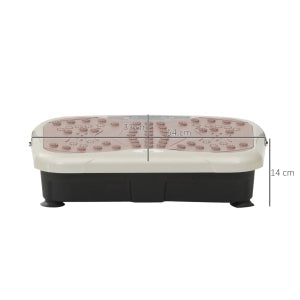 Piattaforma vibrante fitness con 99 livelli, display LED, USB e bande elastiche, beige
