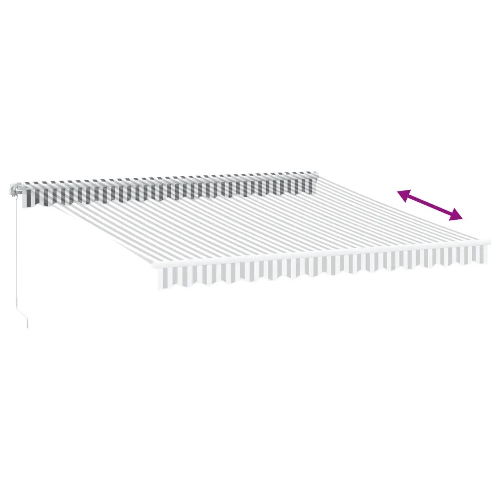 Tenda da Sole Retrattile Manuale Antracite e Bianco 400x350 cm 3215792