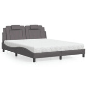Letto Viana con Materasso Grigio 160x200 cm in Similpelle 3208806