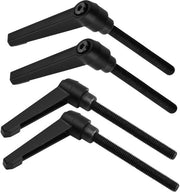 Manubrio a M8 con Spazzolino Regolabile - 4 pezzi - Manubrio con Manopola - Acciaio al Carbonio/Zincatura - Lunghezza Manopola 63 mm