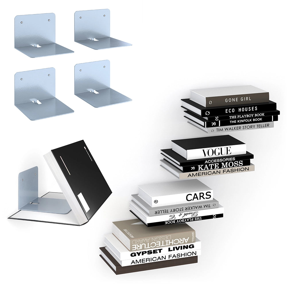 Vicco Libreria da parete Grigio 12.5 x 9 cm Set di 4