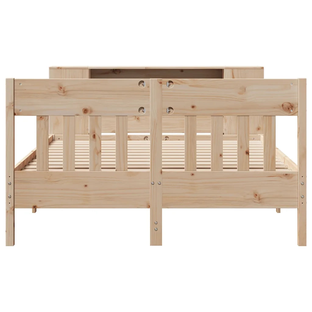 Letto Libreria senza Materasso 135x190 cm in Legno di Pino 3323191