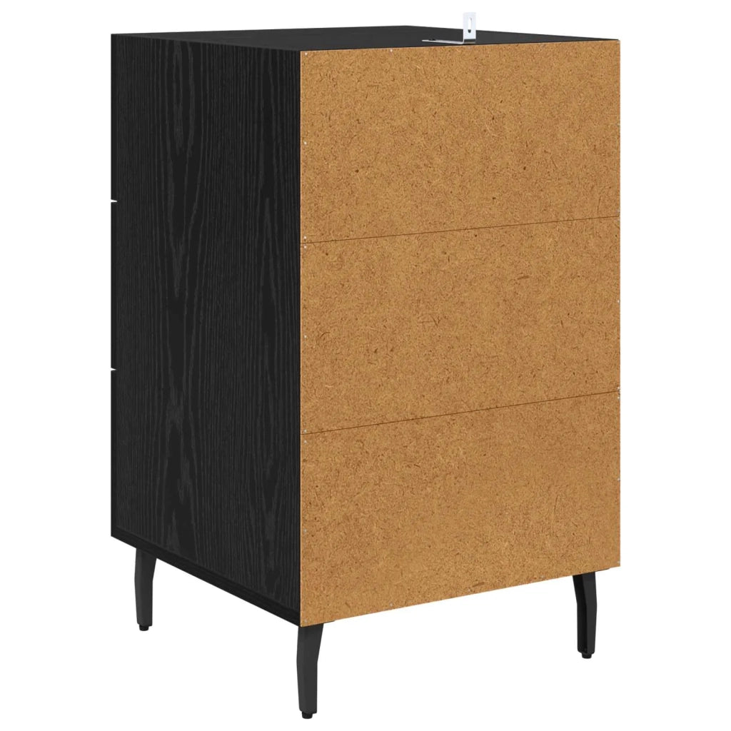 Armadio da Notte Rovere Nero 40 x 40 x 66 cm Legno multistrato
