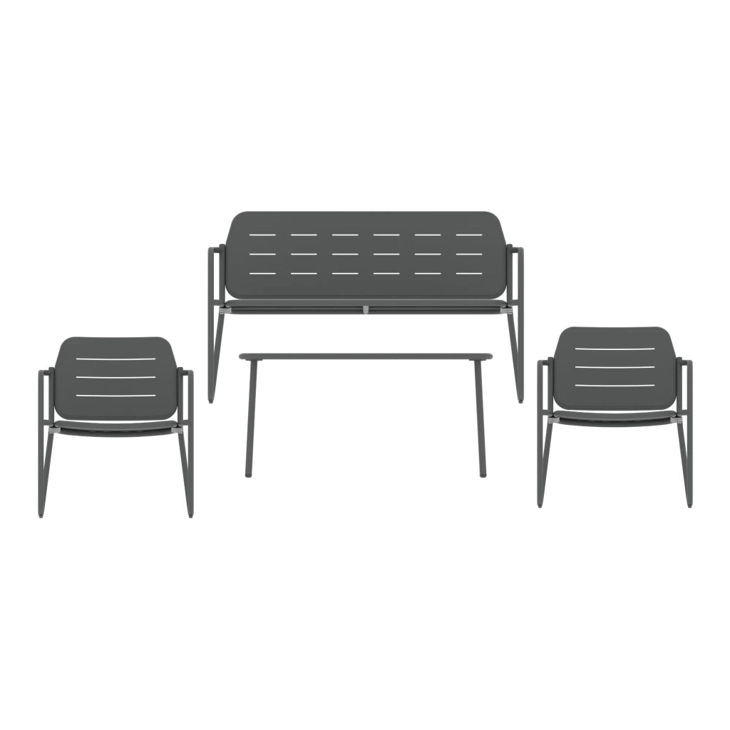 Set di mobili da giardino 4 pezzi acciaio grigio antracite 03_0009419