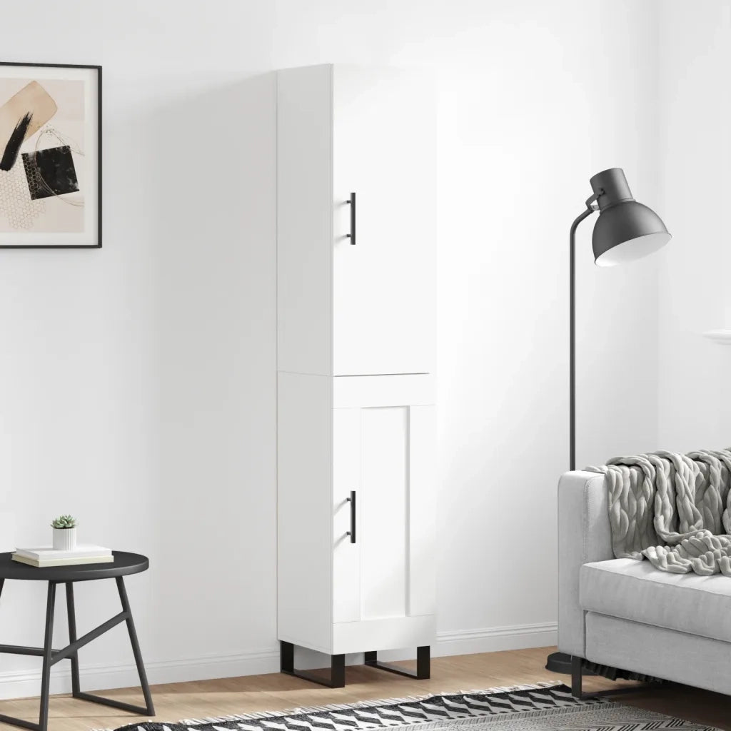 Credenza | Madia | Buffet da pranzo | Armadio da pranzo Bianca 34,5x34x180 cm in Legno Multistrato