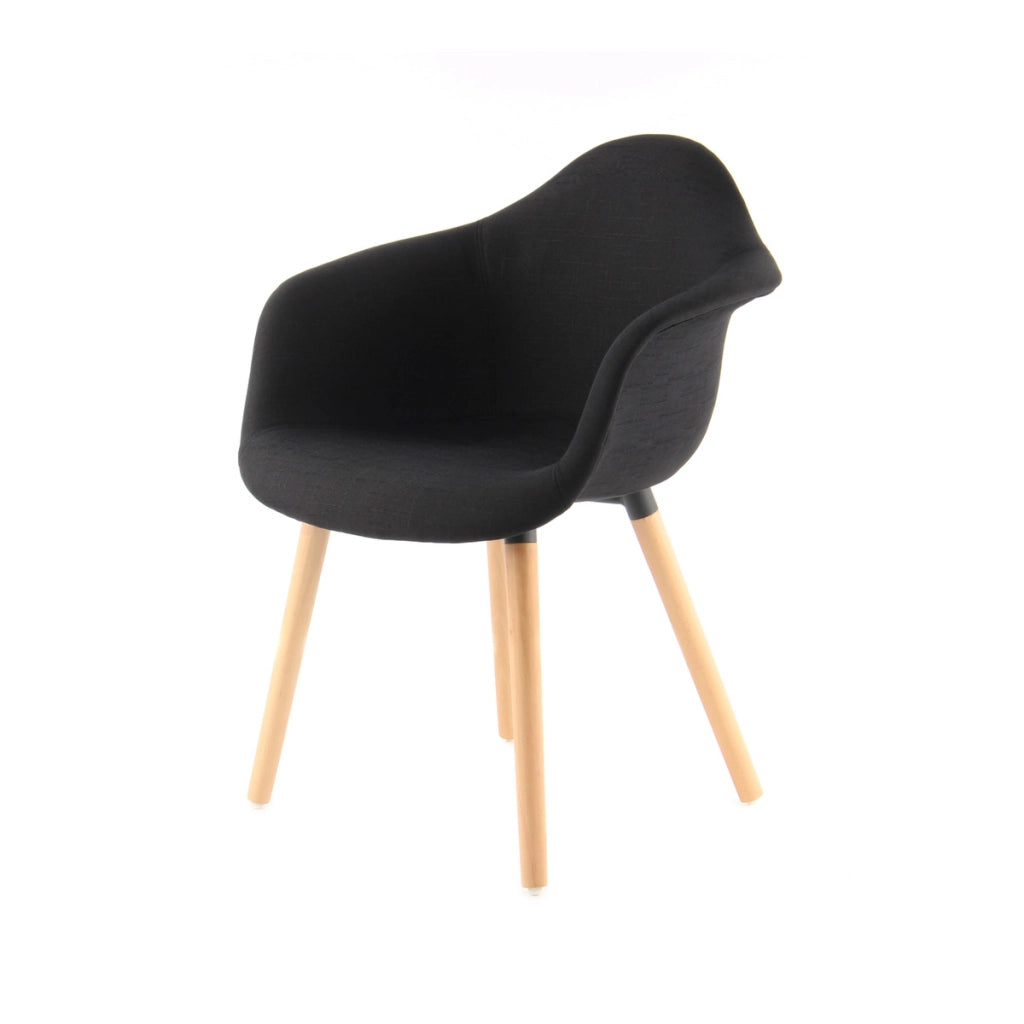 Set di 2 sedie Winston con braccioli e gambe in legno