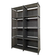 Scaffale Organizzativo 5 Piani 10 Fori PVC e Tessuto Nyana Home 125x80x29 cm