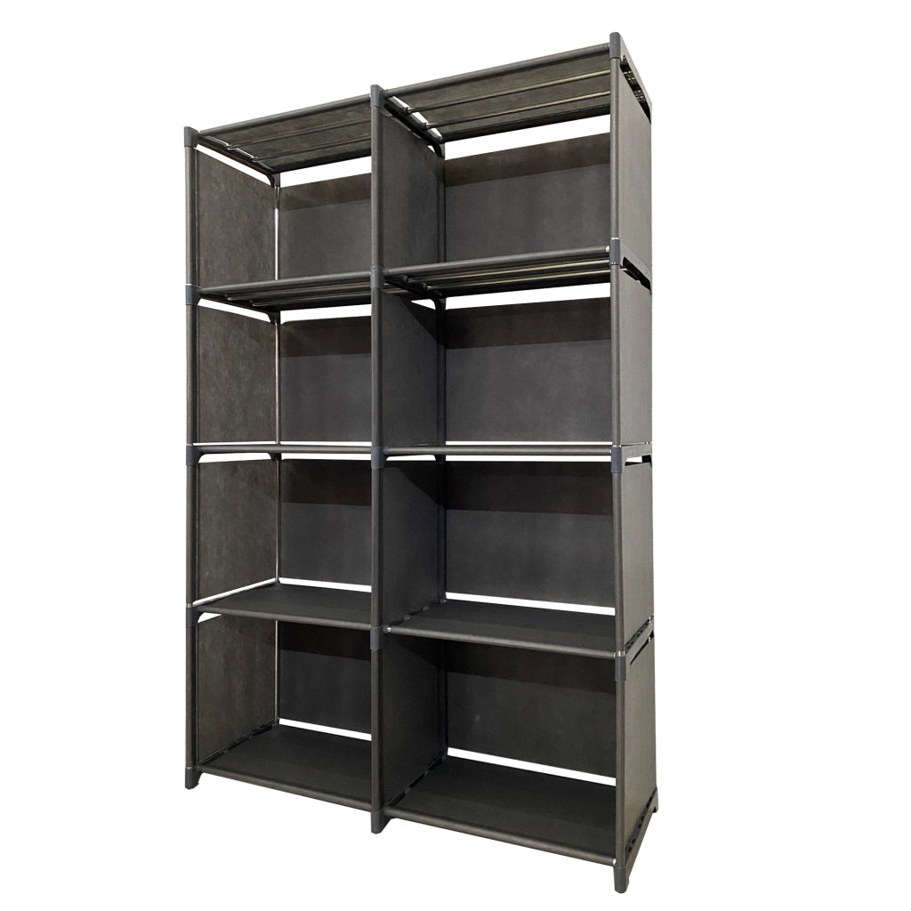 Scaffale Organizzativo 5 Piani 10 Fori PVC e Tessuto Nyana Home 125x80x29 cm