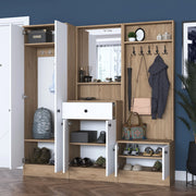 Riace, Mobile da Ingresso Specchio Incluso, 179x38x183h cm Bianco