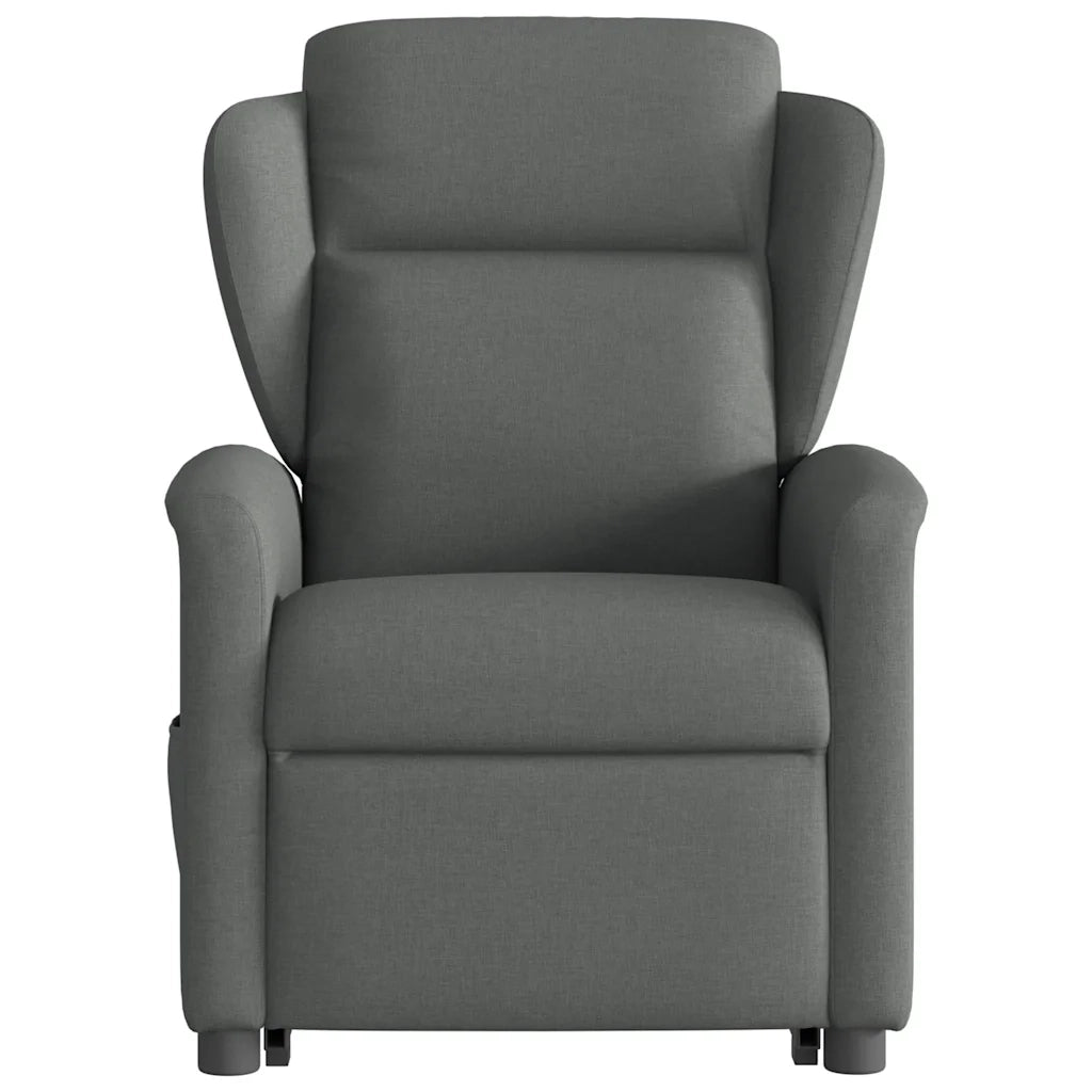Poltrona Alzapersona Massaggi Reclinabile Grigio Scuro Tessuto 3303145