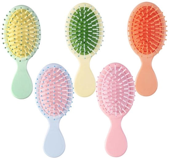 Set di spazzole per capelli mini, 5 pezzi, set di spazzole per capelli da viaggio, spazzole per capelli che scioglie, piccole per capelli ricci, capelli dritti e spessi, portatile per donne e bambini senza strappare