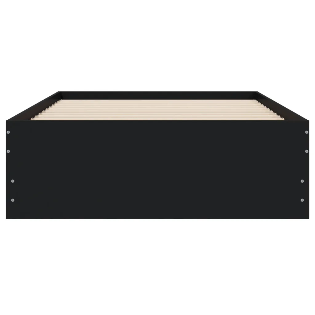 Giroletto con Cassetti Nero 90x200 cm in Legno Multistrato 3207295