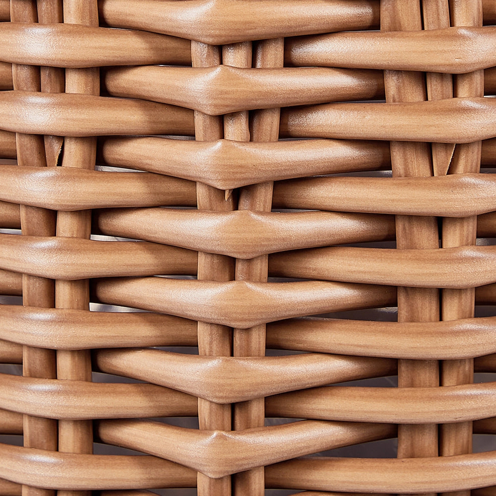 Set di 3 cesti per piante in PE Rattan marrone con manici Intarsio sintetico