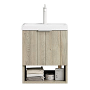 Mobile bagno sospeso - Xylo - 42 cm - Bianco - Lavabo ceramica, ante doppie
