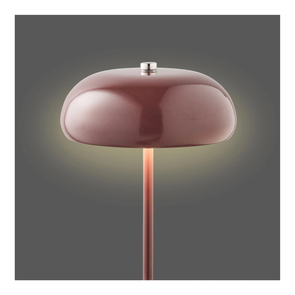 Lampada da tavolo Margate ricaricabile in metallo bordeaux o16 cm