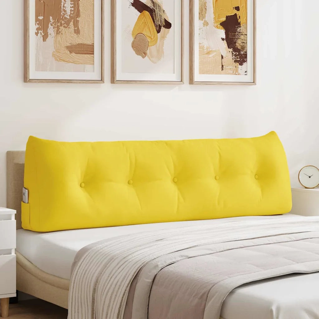Cuscino per Schiena Giallo Chiaro 160 x 24 x 50 cm Tessuto 42014537