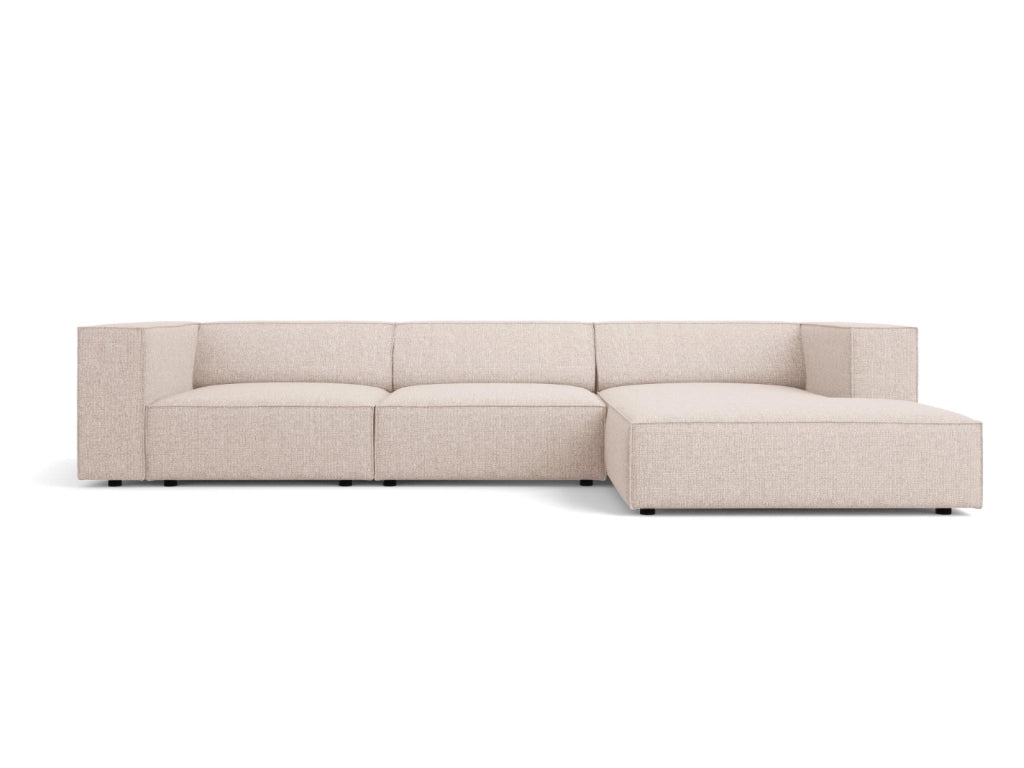 Cosmopolitan Design - Divano angolare destro "Arendal" 4 posti in ciniglia beige 