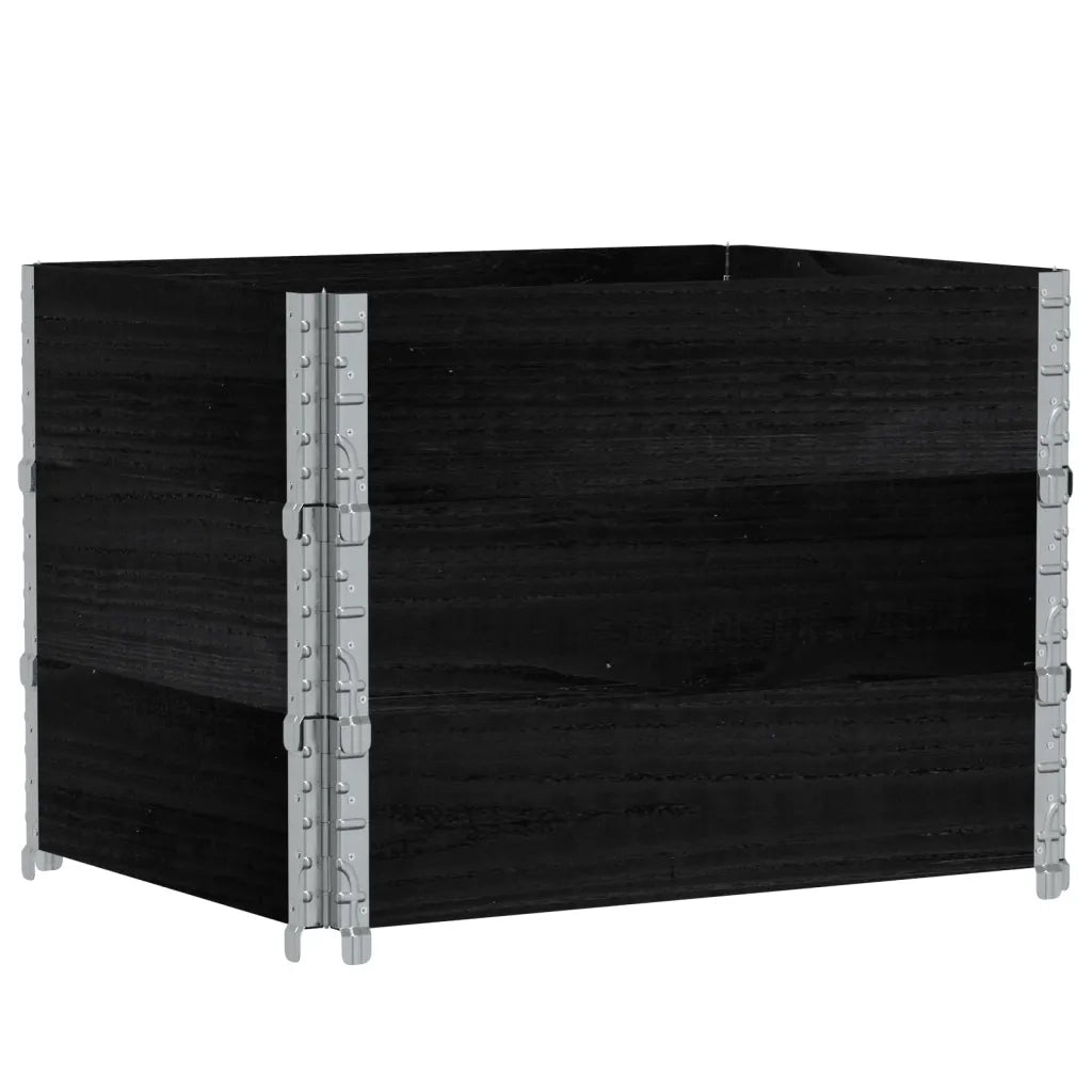 vidaXL Paretali per Pallet 3 pz Neri 80x60cm in Legno Massello di Pino