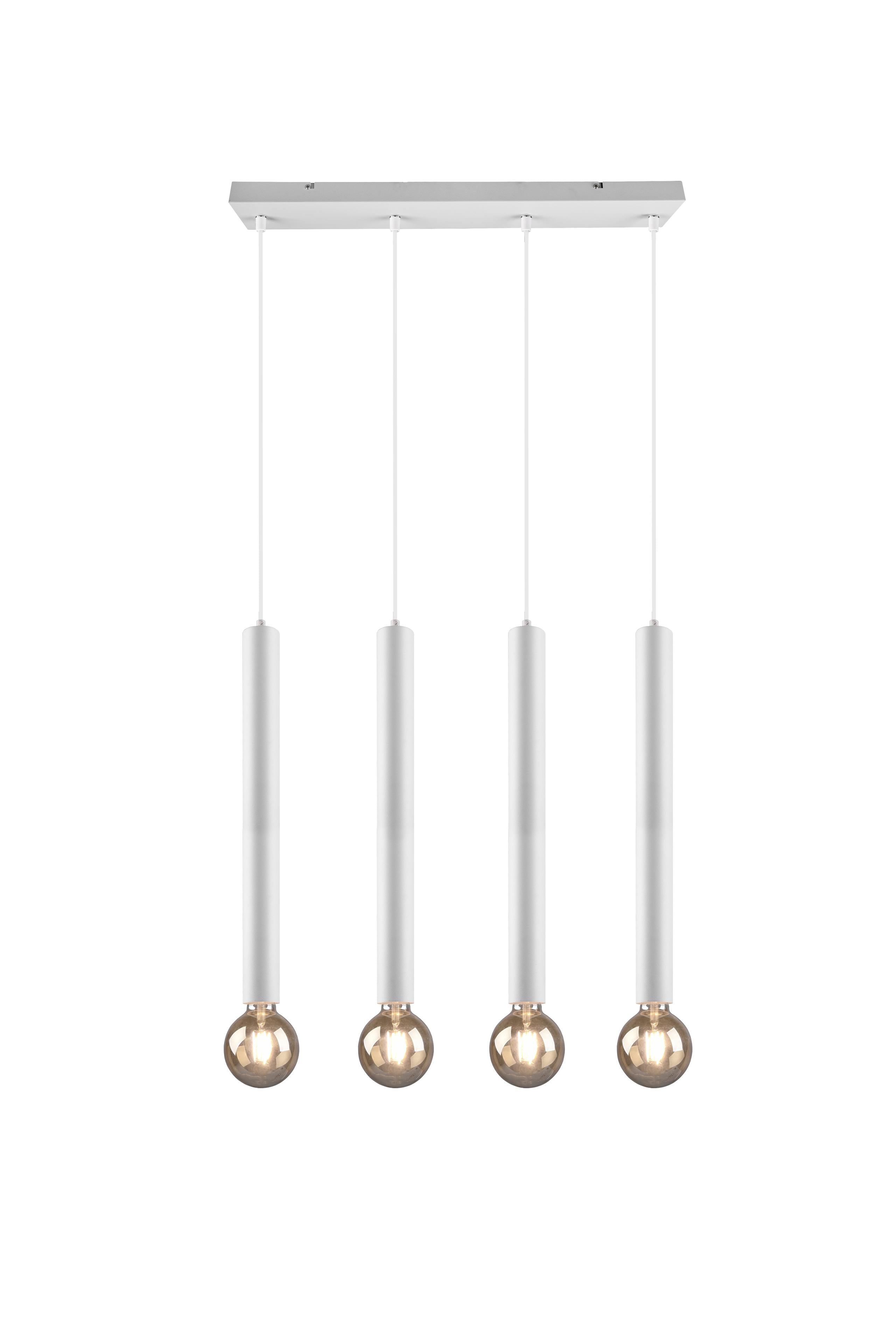 Lampada a Sospensione da Interno  E27 in Metallo Bianco Opaco