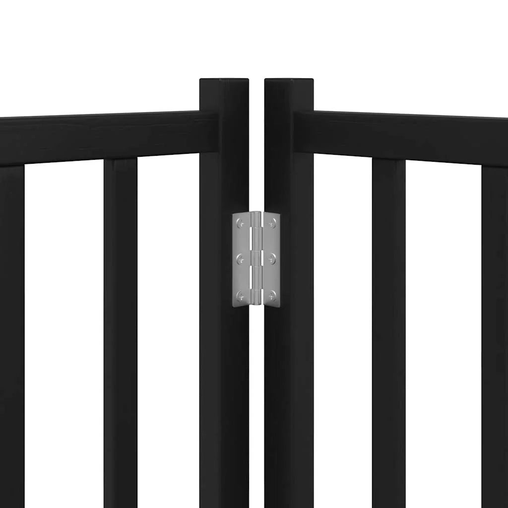 Cancelletto di sicurezza per cani con 4 pannelli in legno massello di abete nero 02_0023313