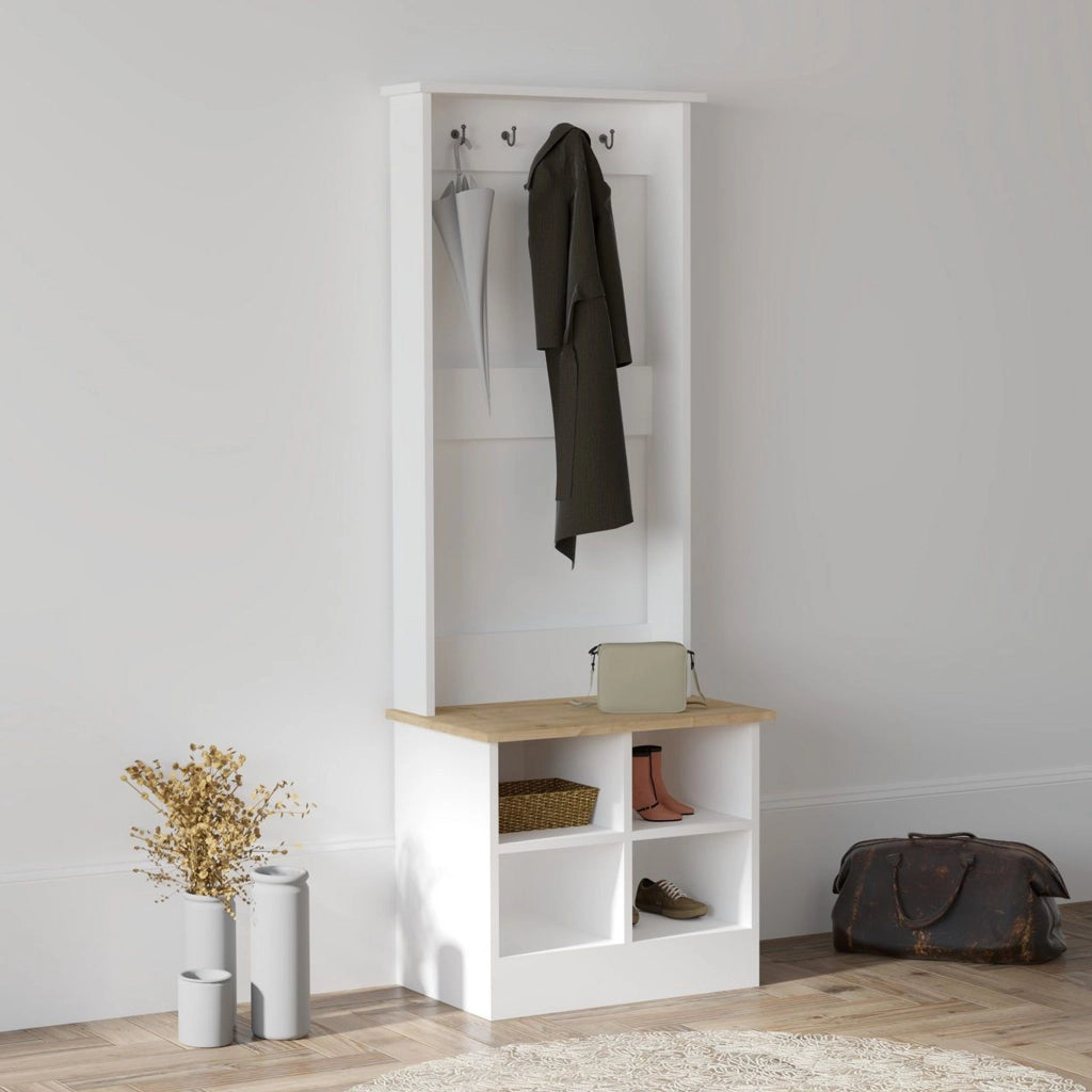 Verderio, Mobile da Ingresso 6 Ripiani, 64x43x175h cm Bianco