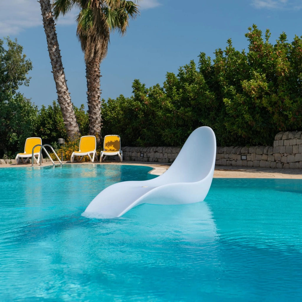 Sined Sirio Chaise Longue Moderna Realizzata In Pe Di Alta Qualita Resistente Ai Raggi Uv Bianco