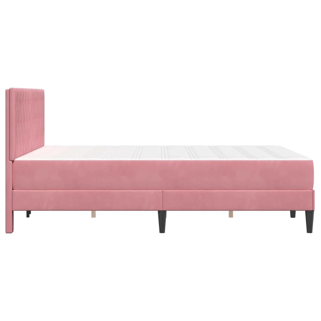 Struttura letto con materasso Rosa 140 x 200 cm Velluto