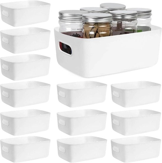 Organizzatore premium per cucina e bagno - Kunststof con maniglie - Bianco - Scaffale per cucina - Deposito cosmetici - 24 x 16 x 95 cm