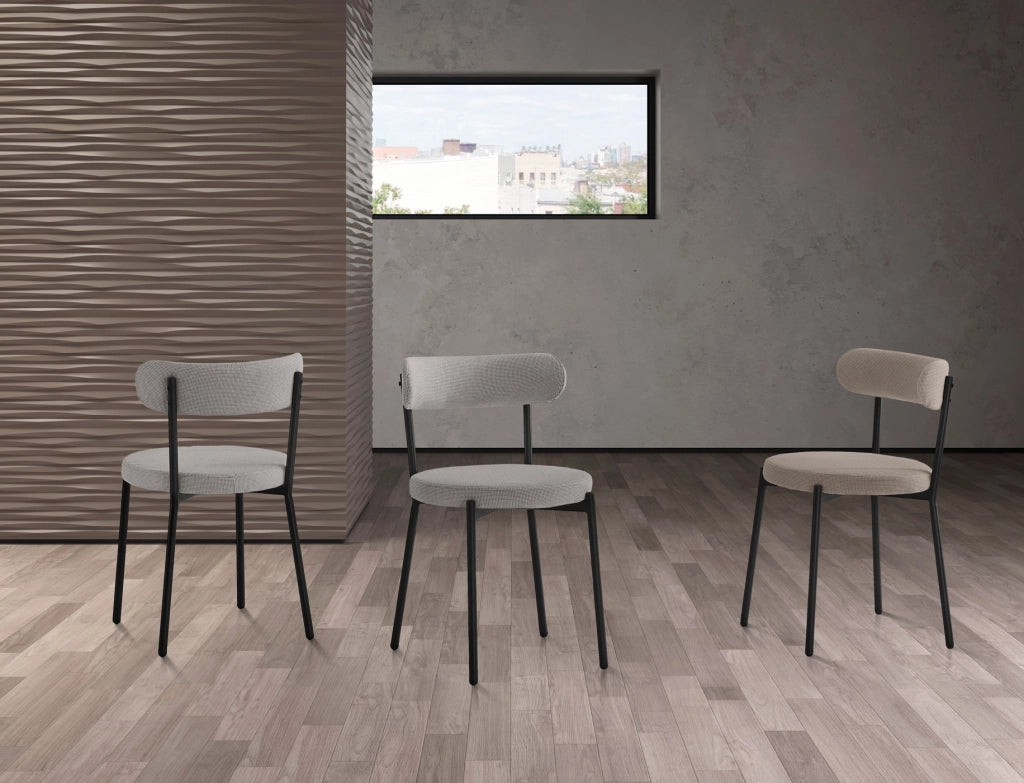 Set 2 sedie da pranzo Hispanohogar ferro e tessuto grigio 75×46×49 cm