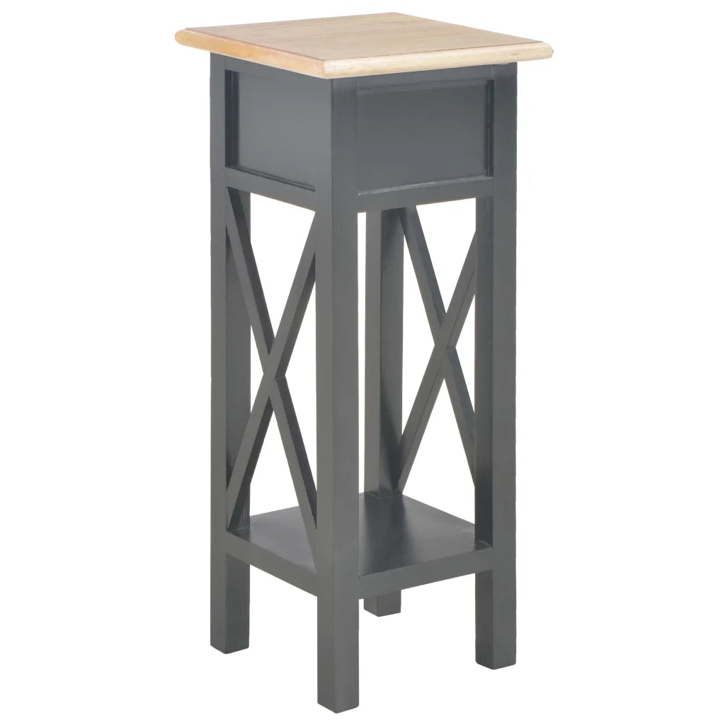 Tavolino Laterale-Tavolino da soggiorno-Tavolo Nero 27x27x65,5 cm in Legno