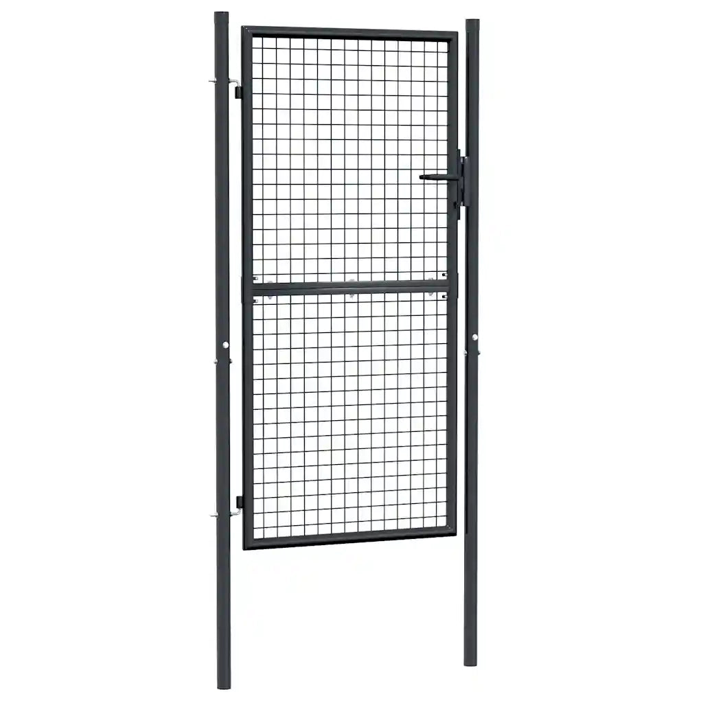 Cancello per Giardino in Acciaio Zincato Grigio 100x225 cm  cod mxl 42983