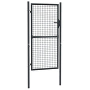 Cancello per Giardino in Acciaio Zincato Grigio 100x225 cm  cod mxl 42983