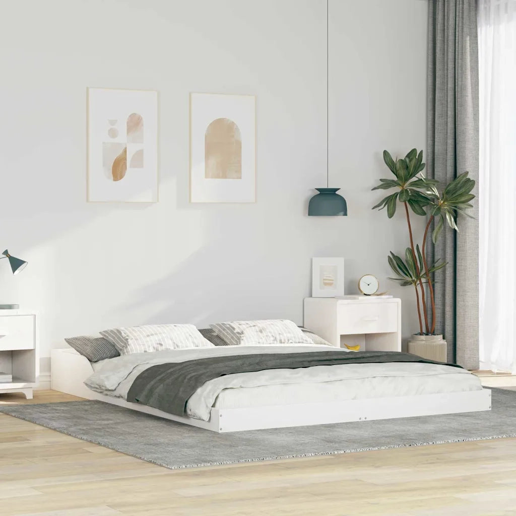 Struttura del letto Bianco 140 x 220 cm Pino massello
