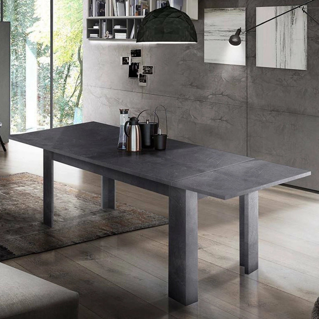Tavolo per sala da pranzo Arizon, Made in Italy, Tavolo moderno con allunghe, Consolle allungabile, cm 140/190x90h75, Grigio Ardesia