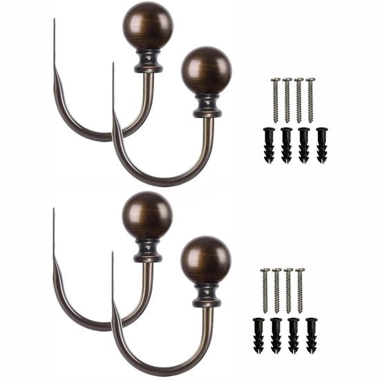 Accessori per tende da finestra - Set di 2 holdbacks rotondi - Finale in bronzo - Aspetto elegante - Accessorio per tenda da finestra.