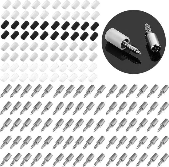 Supporti per tavolo 80 pezzi - Cuscino antiscivolo - Viti autoallogante - Acciaio verniciato - 2,6 cm - Duraturo e stabile - Supporti per tavolo