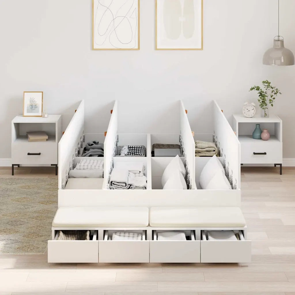 Struttura letto con contenitore Bianco 120 cm Legno multistrato 3335685