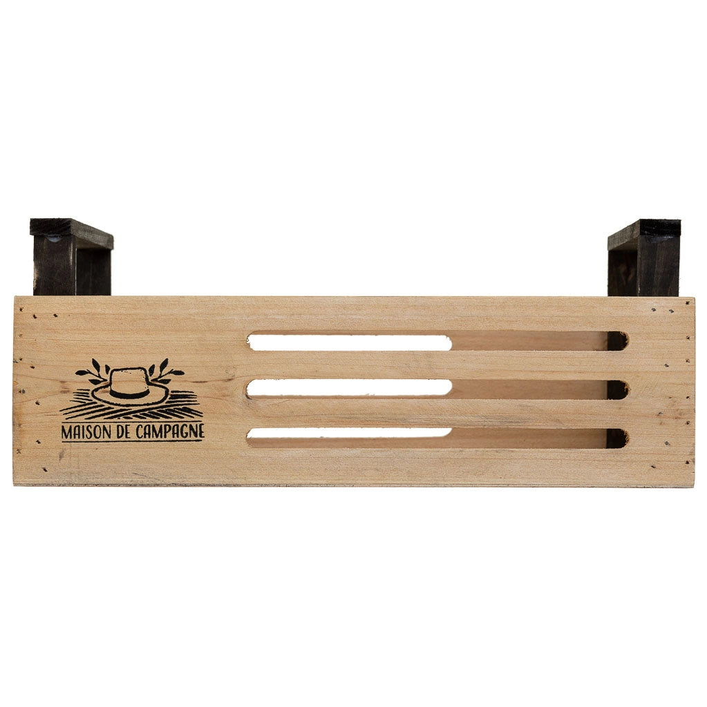 Cesto in legno marrone 33x21x9/13 h