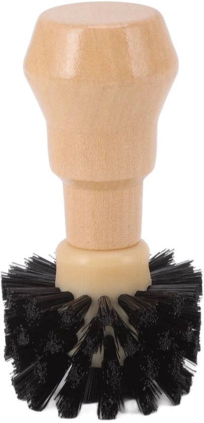 Tamponatore per caffè - Spazzola professionale - Manico in legno - Adatto per portafiltro - Nero - Spazzola per macchina del caffè